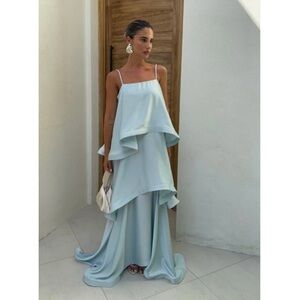 Elegant Light Blue Layered Dress